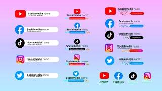 FREE Mega Pack Social Media Lower Thirds Green Screen | Youtube, Facebook, Tiktok, Instagram Icons