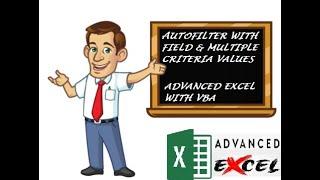 AutoFilter With Field & Multiple Criteria Values | Advanced Excel | Excel VBA | When ExcelisAdvanceD