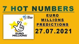 27.07.2021 | EUROMILLIONS LOTTO PREDICTIONS FOR TODAY @TheNationalLottery UK JACKPOT