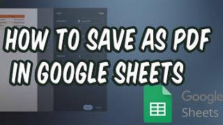 How to Save As PDF in Google Sheets