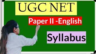UGC NET ,Paper 2, English , Syllabus