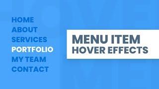 Chnage Background Color On Hover | Menu Hover Effects