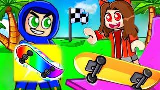 Roblox Ayush Pretended Noob In Front Of Ekta In SKATEBOARD OBBY!!