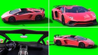 Red lamborhgini Car green screen || green screen effects || green screen video