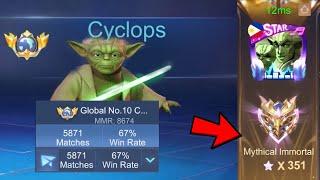 TOP GLOBAL CYCLOPS FULL GAMEPLAY IN IMMORTAL RANK!! (NO CUT, NO EDIT) - Mobile Legends