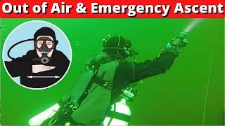 Scuba Diver Out of Air and Emergency Ascent - Catastrophic Buddy failure