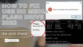 How To Fix USB No Media flash drive 2022 | No Media Pendrive Fix  | there is no media in the device