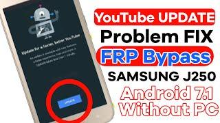 Samsung J2 Pro FRP Bypass (YouTube Update Problem FIX Show Option During) | Galaxy J2 Pro Bypass FRP