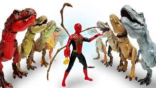 Spider-Man VS Huge Jurassic World TREX Collection | Dino Trackers, Epic Evolution, and More!