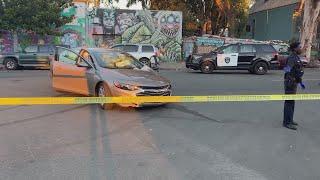 Three dead after shooting, collision in West Oakland