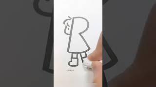 how to make a draw a drawing from alphabet R #drawingmaker