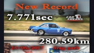 Car Freaks Gr: Escort-Stelios Geladakis World Record 7,771sec-280km/h @ Drag Battle 24/25-6-2017