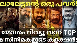 Mohanlal Top 6 Negative Movies Boxoffice Collection |Marakkar, Barroz,Odiyan Collection #Mohanlal