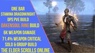 ESO One Bar Stamina Dragonknight DPS PVE Build - High Isle - Oakensoul Ring Build