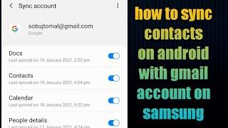 how to sync contacts on android with gmail account on samsung