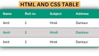 How to make a Table using HTML CSS
