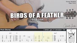 BIRDS OF A FEATHER - Billie Eilish | Fingerstyle Guitar | TAB + Chords + Lyrics