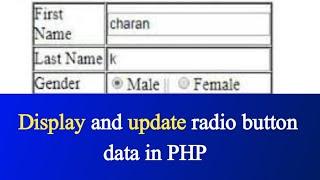 Display and update radio button in PHP | PHP tutorial #26