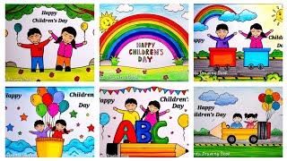 Children Day poster drawing ideas | Easy Drawing on Children's Day | Happy Children's Day Drawing