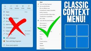 Easily Restore the Classic Right Click Context Menu to Windows 11