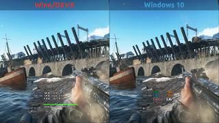 Benchmark Battlefield V (Beta) - Wine/DXVK vs Windows 10