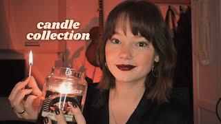 ASMR my candle collection (with crackling fire sounds)