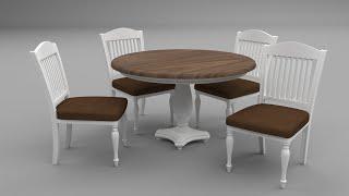 Autodesk 3ds Max Chair and Round Dining Table Modeling