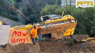 Excavator Rolls Down Hill! (Our HARDEST job yet)