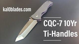 Emerson Knives Collection #141 - 10 Year Anniversary CQC-7 Titanium Handles - Hand Ground Knife