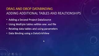 Visual Basic Tutorial 18 - D&D Databinding - Adding Multiple Tables & Parameter Based Filtering