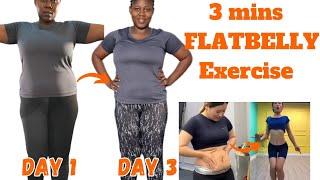 3 mins FLAT BELLY EXERCISE/ do this for a flatter tummy and smaller waist