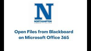 Open Files from Blackboard on Microsoft Office 365