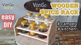 VanGo DIY || How to make a WOODEN SPICE RACK for CAMPERS || WOODWORKING IDEAS