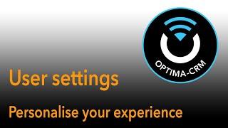 Optima-CRM: User settings