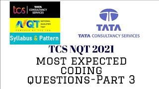 (Most Asked) TCS NQT Coding Questions and Answers 2021-Part 3