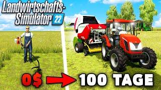 ÜBERLEBE 100 Tage auf einer FLACHEN KARTE! Hier ist, was passiert ist.. Landwirtschafts-Simulator 22