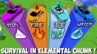 Which ELEMENTAL CAR CHUNK TO CHOOSE FOR SURVIVE in Minecraft ? SECRET CHUNK BATTLE !