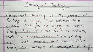 What is Convergent Thinking ? | Short and Sweet Answer | PAS Education |