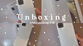 Unboxing samsung A12 aesthetic // set up + unboxing + accessories 