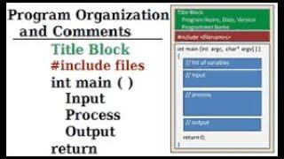 C++ Program Organization and Comments