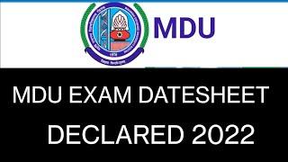 MDU EXAM 2022/MDU online exam/MDU EXAM/MDU B.ed Exams datesheet 2022