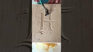 beautiful wood art letter 'H' || satisfying shorts || #shorts #art #woodart