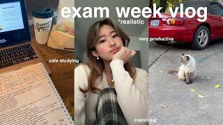 realistic final exams week vlog | cramming, productivity, coffee shops, study vlog