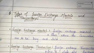 Types of Foreign Exchange market and transactions | Spot | forward | Future | option | Swap
