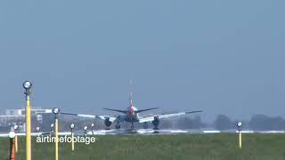 BA landing at Heathrow shot from rear