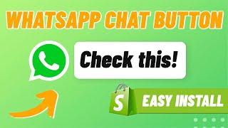 How to Add Whatsapp Chat Button to Shopify in 2024 | No coding