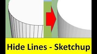 Hide/Delete Unwanted Lines in Sketchup Model - Tutorial #40