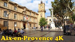 Aix-en-Provence, France Walking tour [4K].