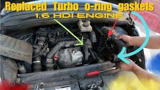 Citroen C4 Picasso 1.6 HDI, 1.6 TDCI REPLACEMENT OF ORING SEALS FROM THE TURBO PIPES , JOINTS TURBO