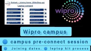 wipro campus pre connect || joining / leptop kit process || what's the next process after Bgv 2022